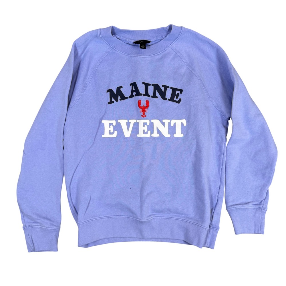 J.Crew Maine Event Lobster Graphic Sweatshirt Blue Raglan Pullover Small